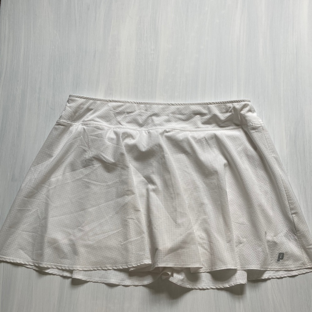 Prince white tennis skirt